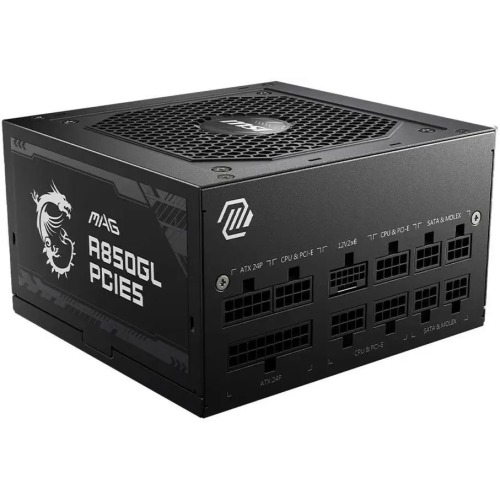 Блок питания MSI MAG A850GL PCIE5 (306-7ZP8A11-CE0), 850W, 80+ Gold, полностью модульный, ATX 3.0, PCIE5
