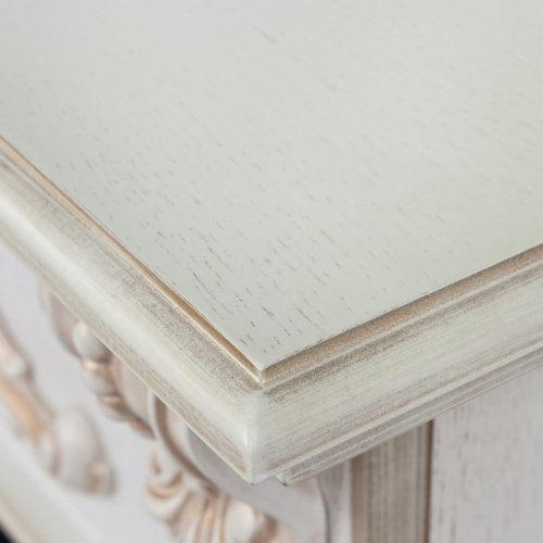 Портал каминный из МДФ RealFlame Anita WT дуб белый с золотой патиной, под очаги (Majestic, Fobos, Eugene, 3D Olympic)