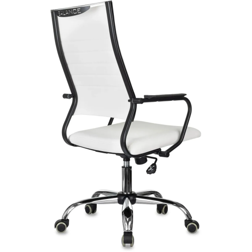 Кресло руководителя Бюрократ CH Balance SL W-PU L Line белый экокожа крестов. металл хром