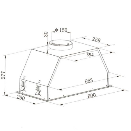 Вытяжка полновстраиваемая MAUNFELD TRAPEZE 602IG белый/белый