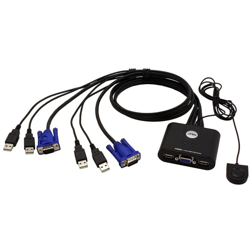 KVM-переключатель Aten CS22U-AT 2-Port USB VGA Cable KVM Switch with Remote Port Selector