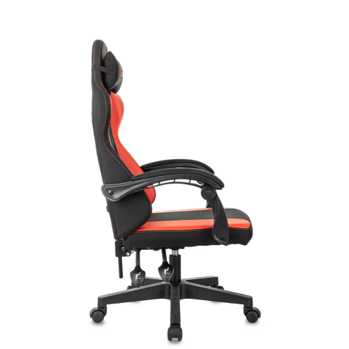 Кресло игровое Zombie Rudger (Zombie Rudger Red) черный/красный ткань/эко.кожа крестов. пластик