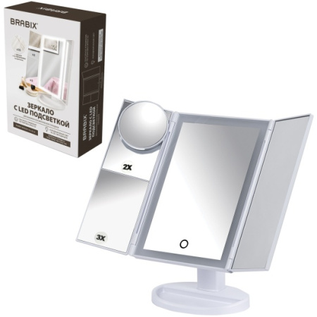 Зеркало настольное BRABIX 609337 белое