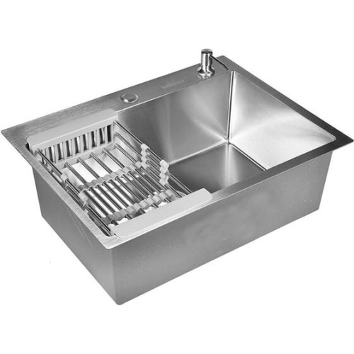 Кухонная мойка Wisent WS36050 Satin с коландером, дозатором и сифоном