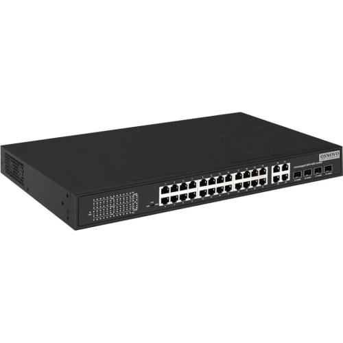 Коммутатор Osnovo (SW-62422(400W)) 26x100Mb 24PoE+ 400W неуправляемый