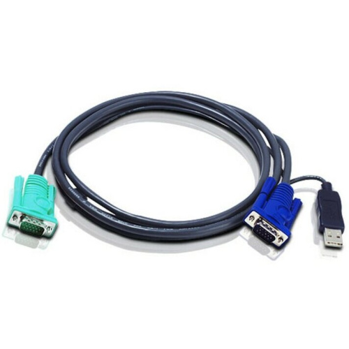 Кабель KVM Aten 2L-5205U USB(тип А Male)+HDB15(Male) -SPHD15(Male) 5,0м черный