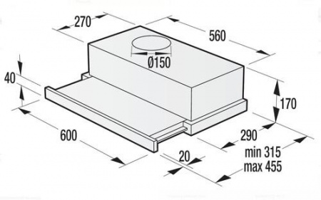 Вытяжка телескопическая Gorenje BHP62CLB черный/черный