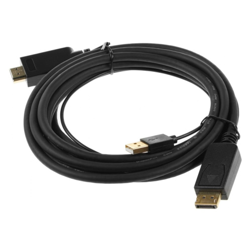 Кабель аудио-видео Buro HDMI (m)/DisplayPort (m) 3м (HDMI-DP-3M) Позолоченные контакты черный
