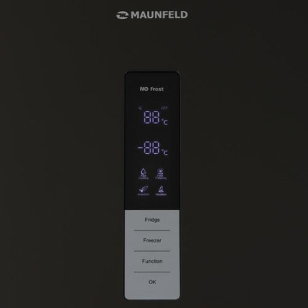 Холодильник с морозильником MAUNFELD MFF200NFSBE черный