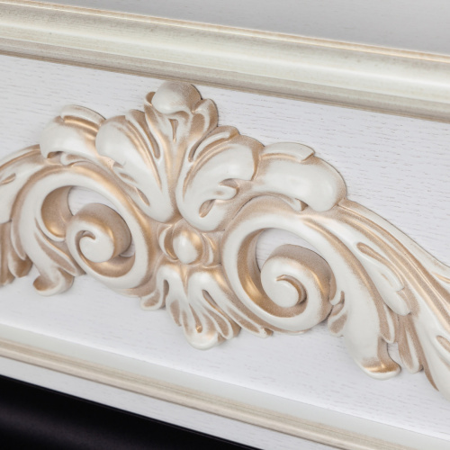 Портал каминный из МДФ угловой RealFlame Anita WT Corner дуб белый с золотой патиной под очаги (Majestic, Fobos, Eugene, 3D Olympic)