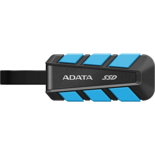 Внешний SSD ADATA SC740 (SC740-500G-CBU) 500Gb чёрно-синий (USB3.2 gen 2 type C, 1050/1000Mbs, 122x41x22mm, 40g, защита от падения, встроенный кабель)