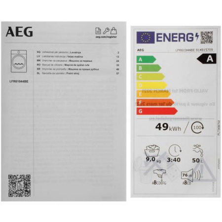 Стиральная машина AEG LFR61944BE белый