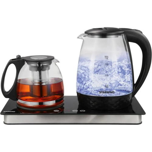 Электрочайник Starwind SKG4044 черный/серебристый