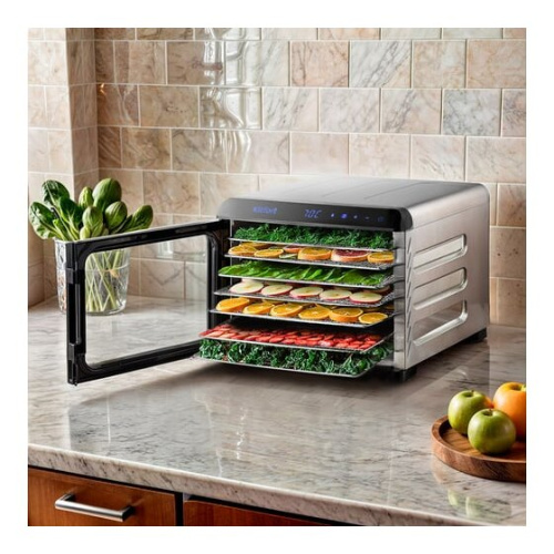 Сушилка для овощей и фруктов KitFort КТ-4931 нерж/черный