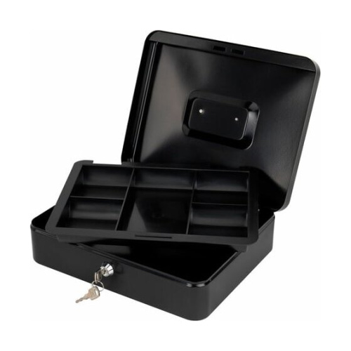 Ящик для денег BRAUBERG 291348 90х240х300мм, ключевой замок, черный