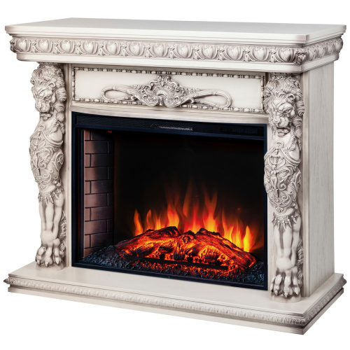 Электрокамин RealFlame Romano 33 WT белый дуб с серой патиной с очагом Epsilon 33