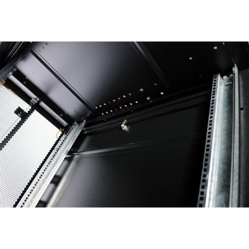 Шкаф серверный ЦМО ШТК-СП-48.6.12-44АА-9005 черный 48U 600x1190мм пер.дв.перфор. 2 бок.пан. 1350кг