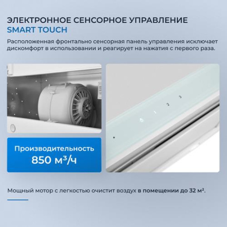 Вытяжка телескопическая ZUGEL ZHT652GW белый/белый