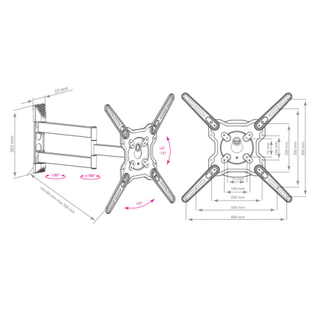 Кронштейн Kromax OPTIMA-406 серый