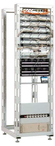 Стойка телекоммуникационная ЦМО (СТК-47.2-9005) 47U двухрамная,цвет черный