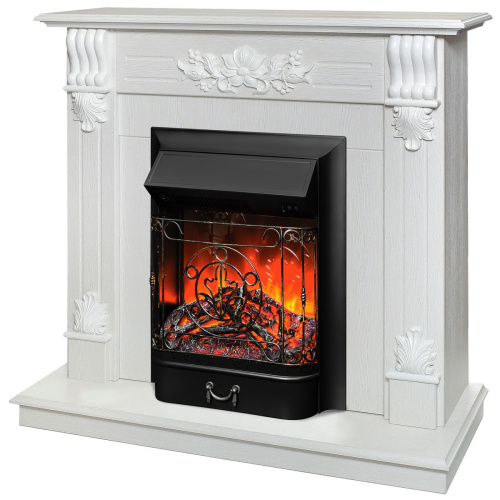 Электрокамин RealFlame Ottawa WT белое золото с очагом Majestic Lux Black