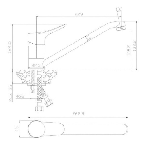 Смеситель для кухни Olive's Arriba 09400AR