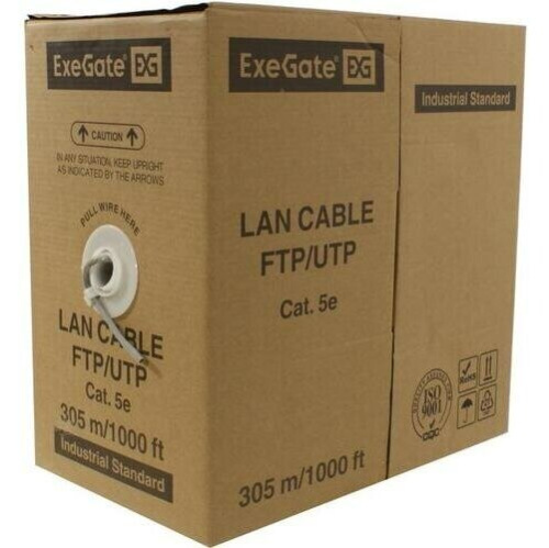Витая пара Exegate UTP4-C5e-CU-S24-IN-PVC-GY-305-Fluke (EX256748RUS) серый