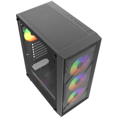 Корпус Powercase Mistral EA21 (CMAEA21-L4), Tempered Glass, 4x 120mm FRGB Fan, чёрный, ATX