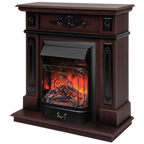 Электрокамин RealFlame Lilian DN орех с очагом Majestic Lux Black RC
