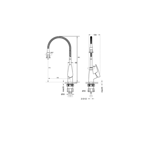 Смеситель для кухни LEMARK Linara (LM0413C) гиб. излив, хром