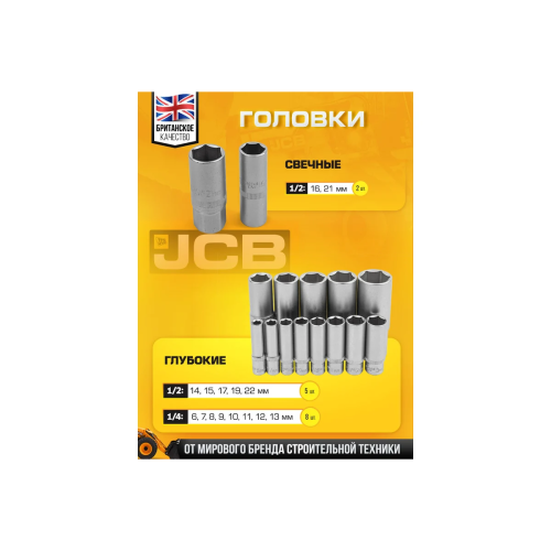 Набор инструментов JCB JCB-41082-5(56915) 108 пр., 1/4", 1/2" ( 6гр.)