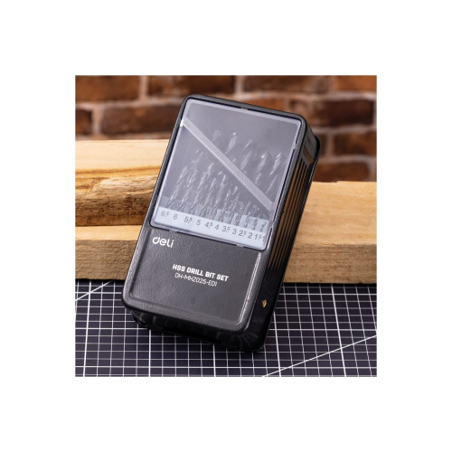 Набор сверл по металлу DELI hss DH-MHZ025-ED1 (112193) 1-13мм