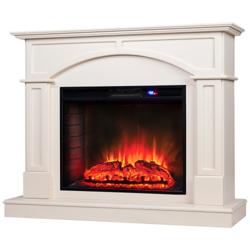 Электрокамин RealFlame Jacomo 25,5 WT крем с очагом Sparta 25,5 LED