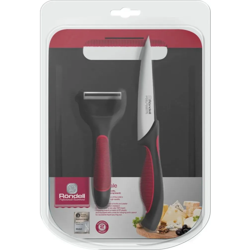 Набор ножей кухонных Rondell RD-1892 3предм. разд.дос. черный/бордовый блистер