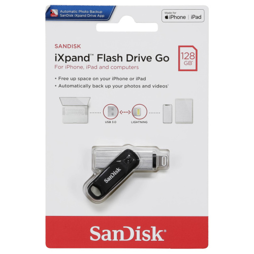 USB-флешка SanDisk SDIX60N-128G-GN6NE iXpand Go 128GB USB3.0/Lightning