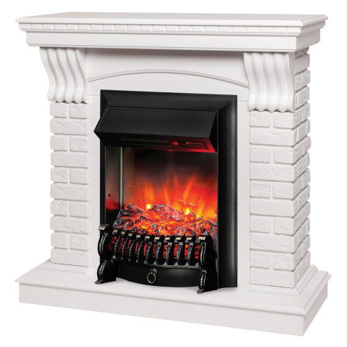 Электрокамин RealFlame Jazz WT белый с очагом Fobos Lux Black RC