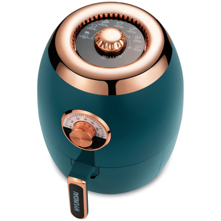 Аэрогриль Hyundai HYF-3553 темно-зеленый/золотистый