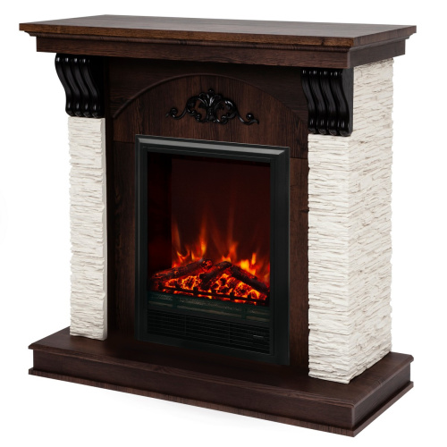 Электрокамин RealFlame Corfino NT орех с очагом Eugene